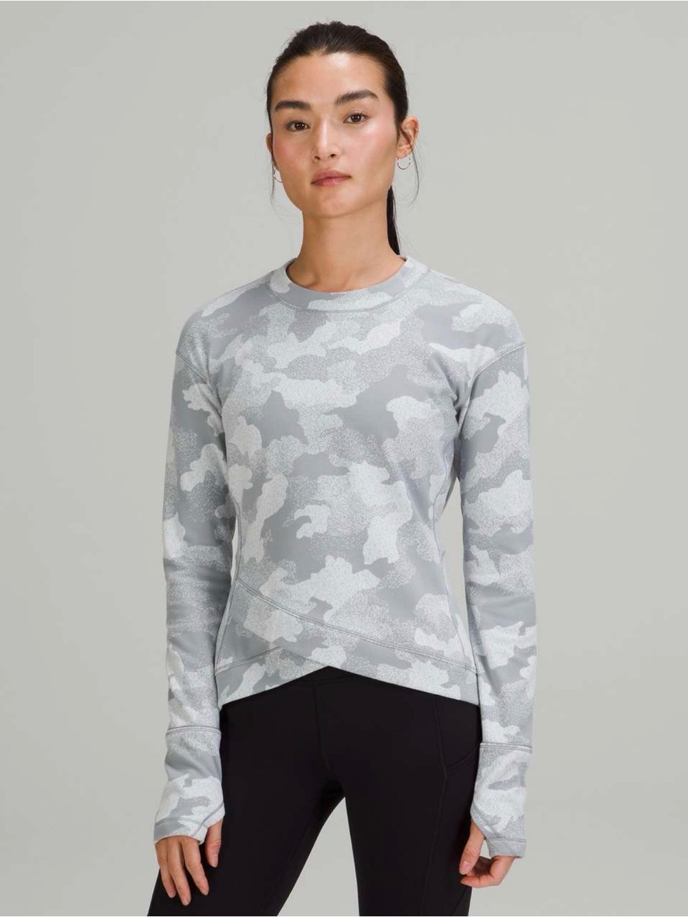 Lululemon Close to Crossing Long Sleeve Shirt Rulu Camo Gray Size 6